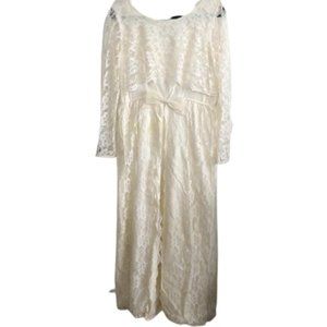 Vintage Cream Lace Wedding Dress Size Small
